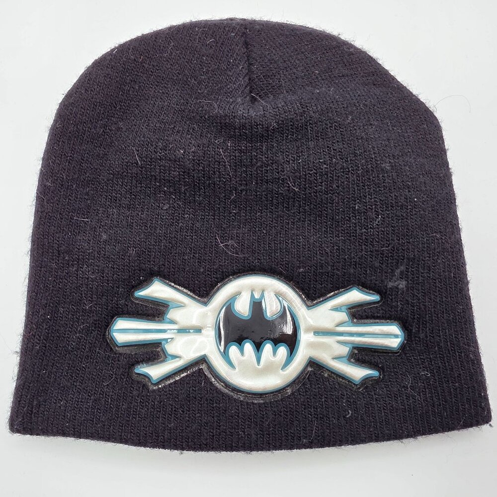 Warner Bros Batman Boys One Size Black Knit Beanie Hat Acrylic Warm Winter Cap